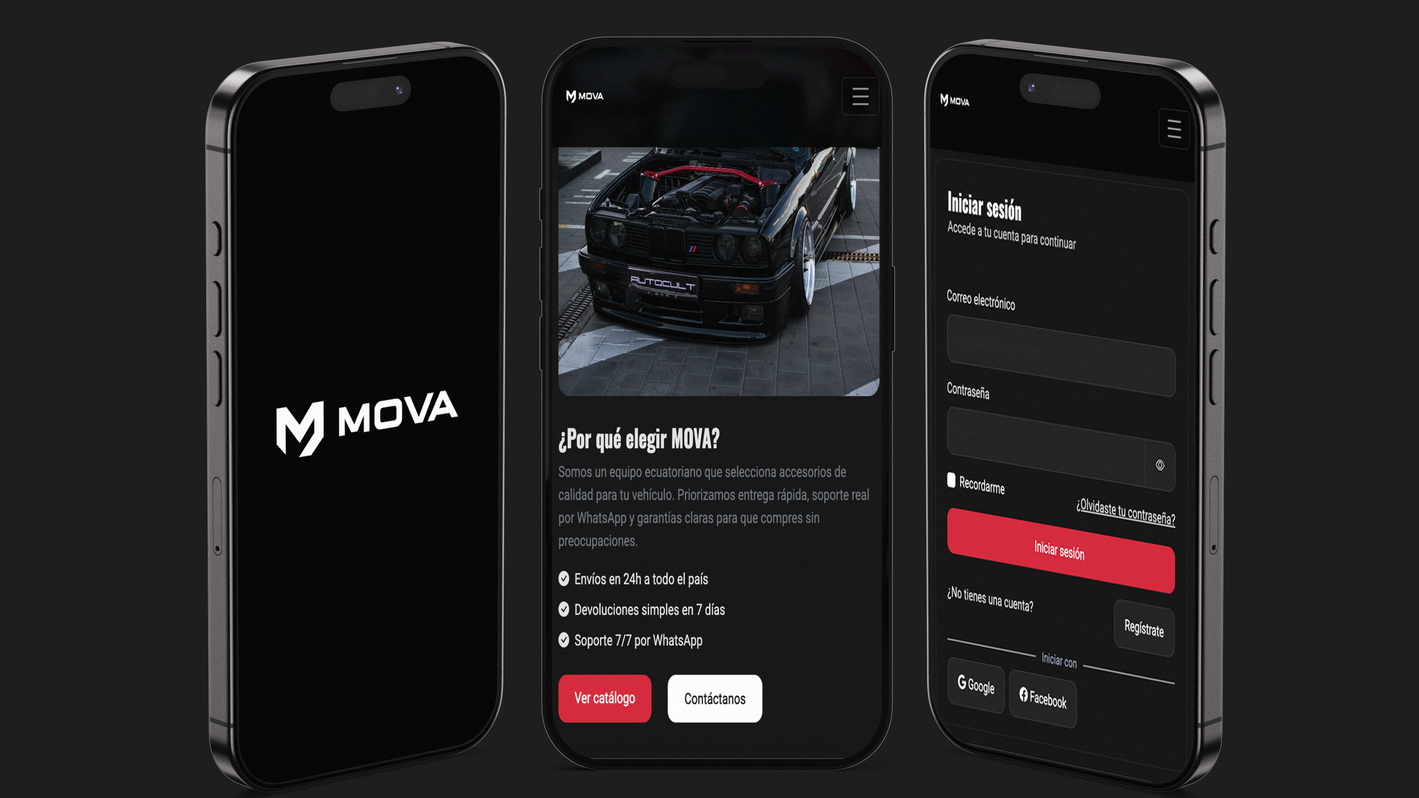 MOVA storefront homepage